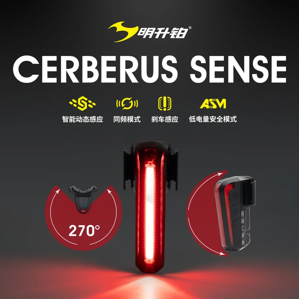 CERBERUS SENSE 三面发光与 270°可视角度示意